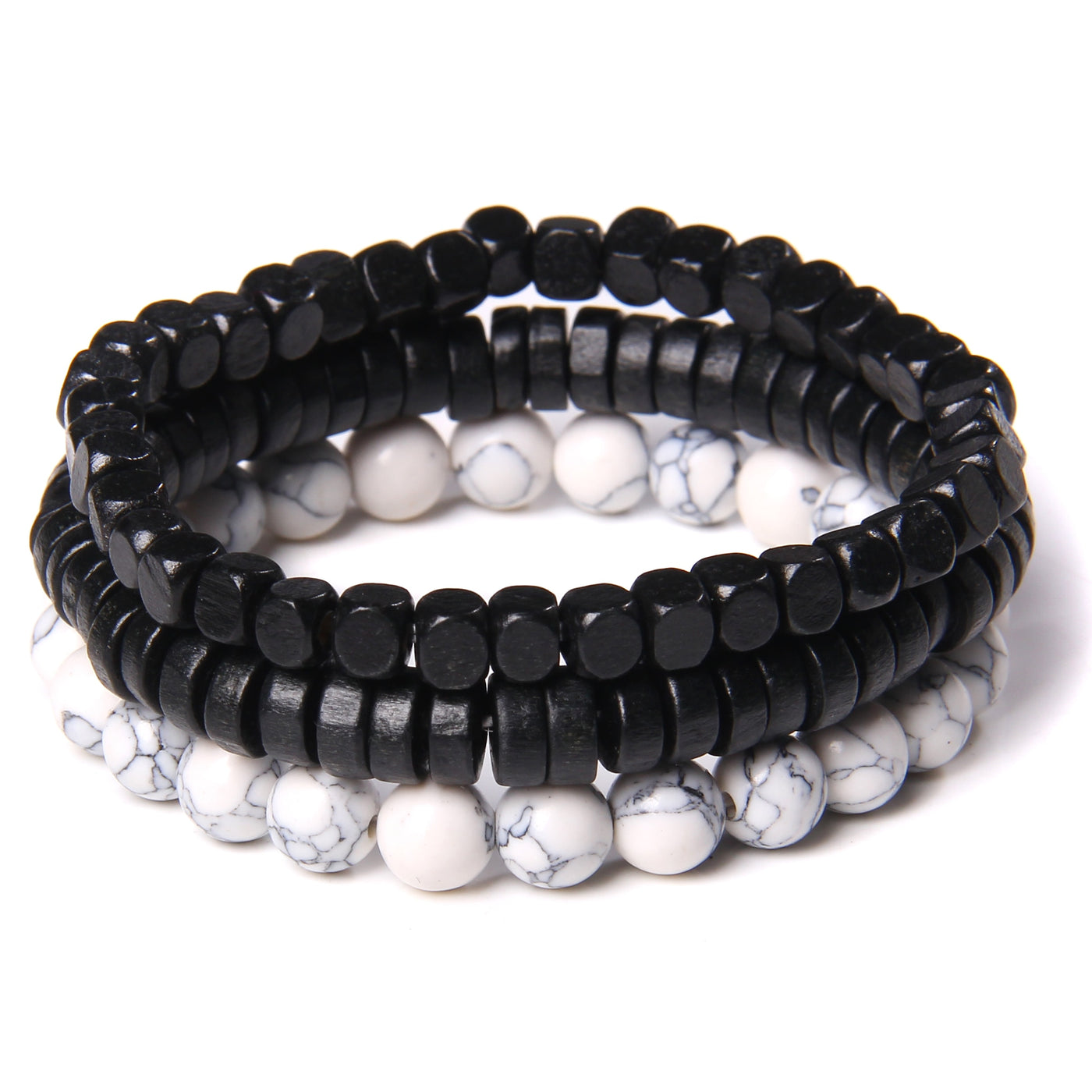 Fashion Natural Stone Beads Men Bracelet Multilayer Black Lava Onyx Beads Charm Punk Bracelet Bangles Women Jewelry Couples Gift