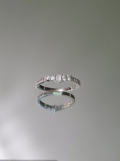 Simple Engagement Sterling Silver Ring