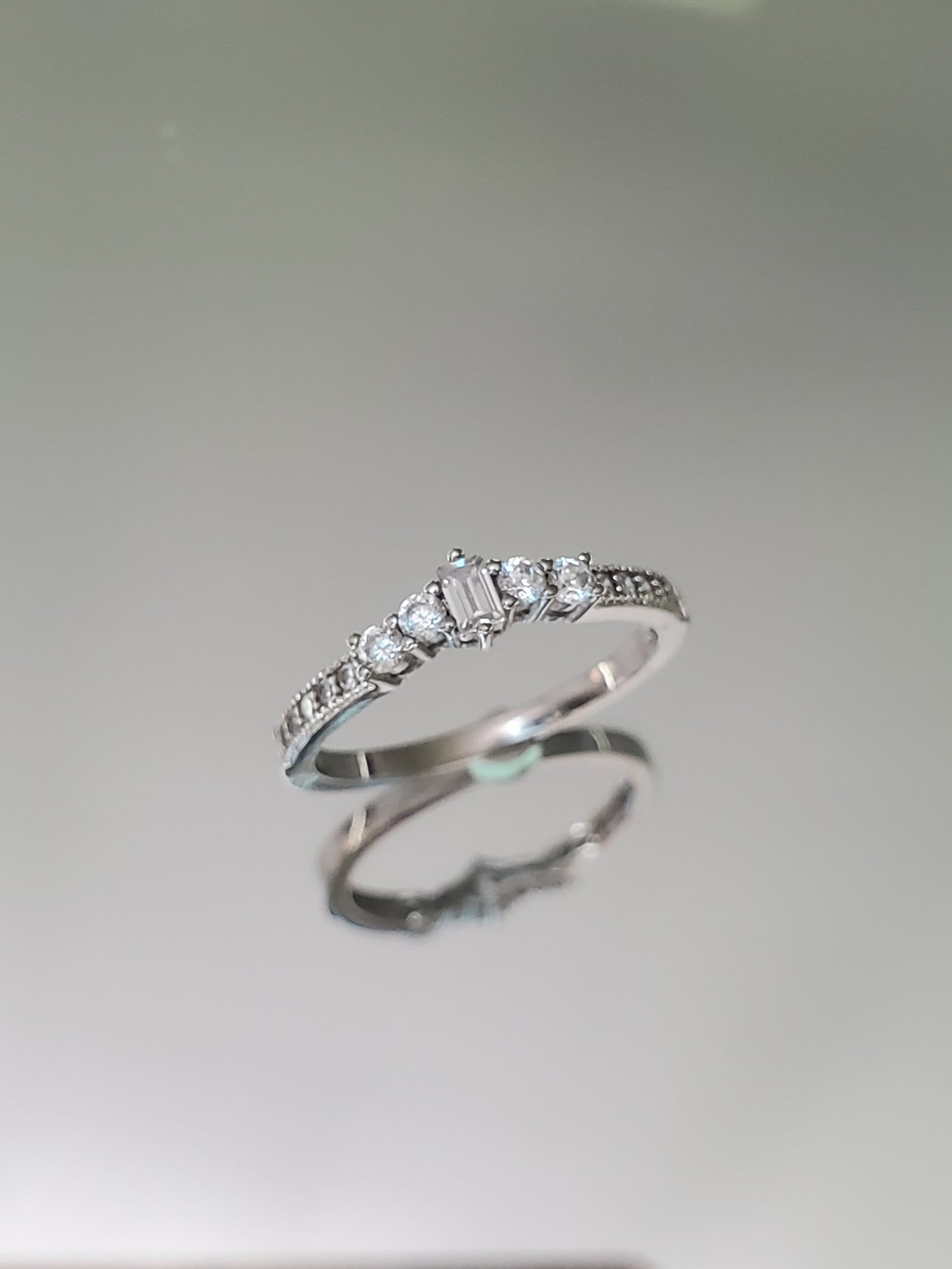 Simple Engagement Sterling Silver Ring