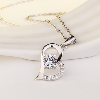 Heart-shaped sterling silver necklace