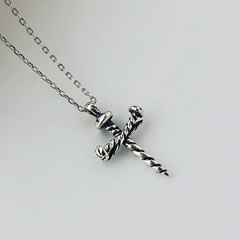 Simple Cross Necklace in Sterling Silver