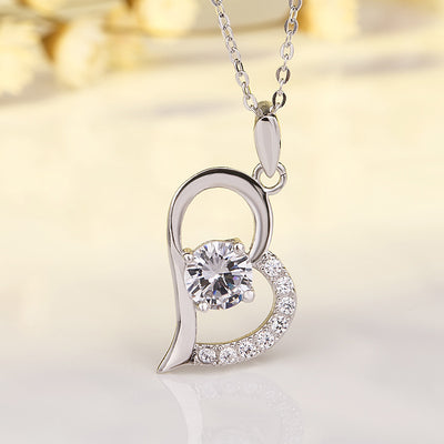 Heart-shaped sterling silver necklace