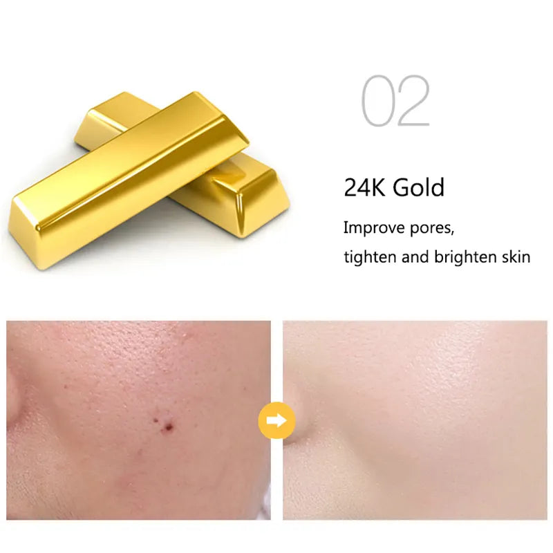 24K Golden Niacinamide Essence Liquid Deeply Nourishes Anti Wrinkles Anti Aging Hyaluronic Acid Nourish Skin Facial Moisturizer