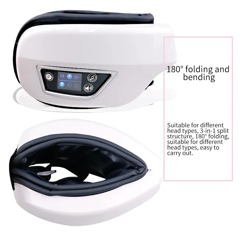  "Advanced Eye Massager with Heat, Smart Airbag Vibration, Bluetooth Connectivity, and Migraine Relief for Enhanced Sleep and Eye Care"