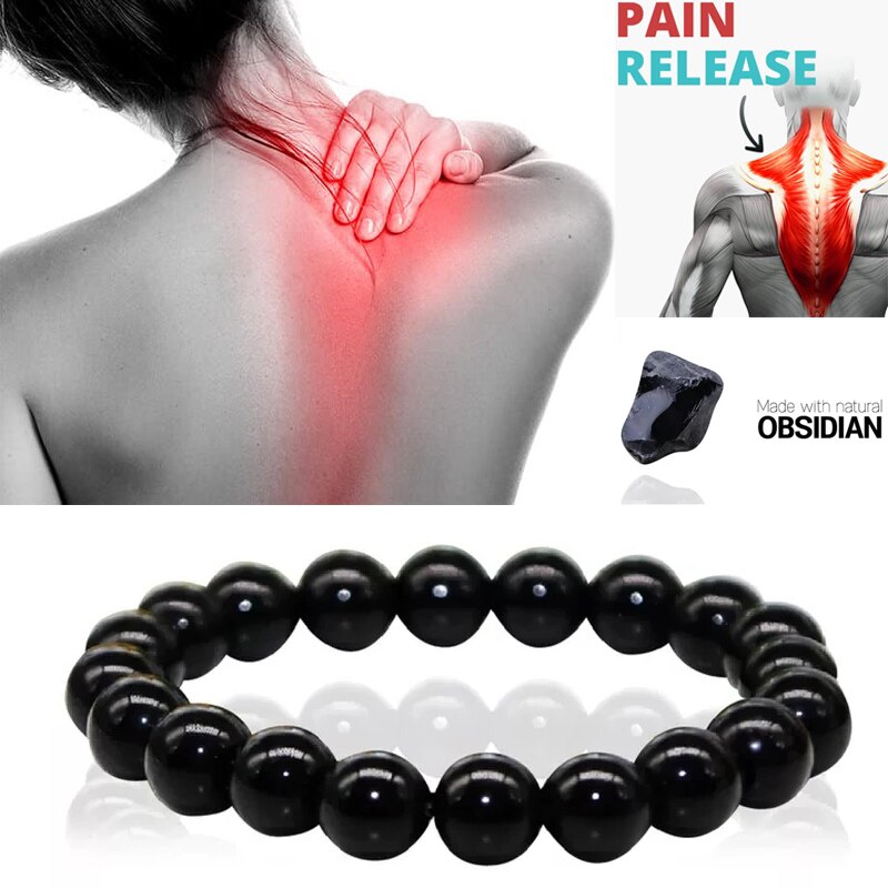 Natural Black Onyx Stone Beads Women Men Jewelry Bracelet Couple Balance Bracelet Health Care Energy Jewelry Charm Bracelet Gift