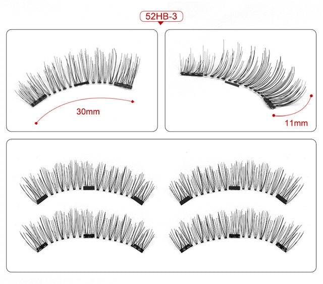 3D magnetic eyelashes With 3/4 Magnets handmade makeup Mink eyelashes extended false eyelashes Reusable false eyelashes Dropship