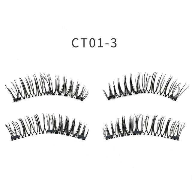 3D magnetic eyelashes With 3/4 Magnets handmade makeup Mink eyelashes extended false eyelashes Reusable false eyelashes Dropship