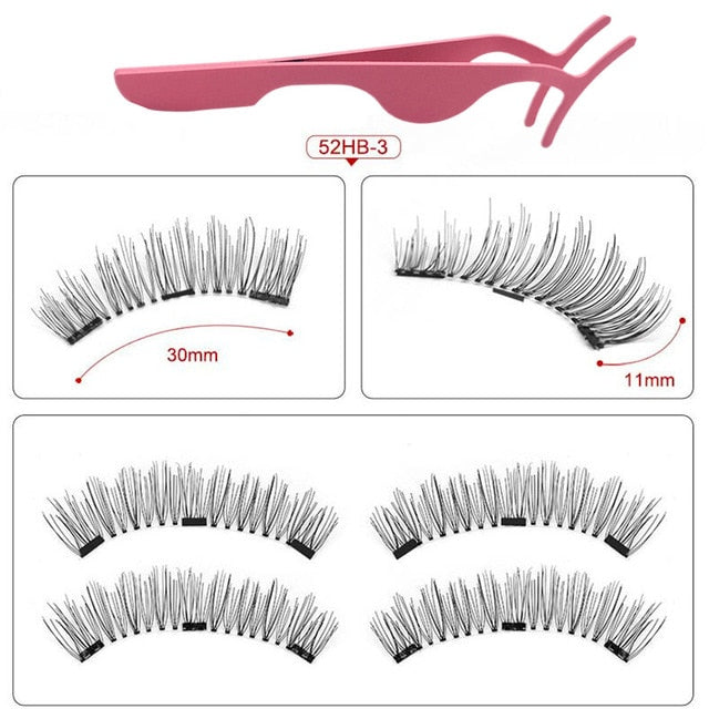 3D magnetic eyelashes With 3/4 Magnets handmade makeup Mink eyelashes extended false eyelashes Reusable false eyelashes Dropship