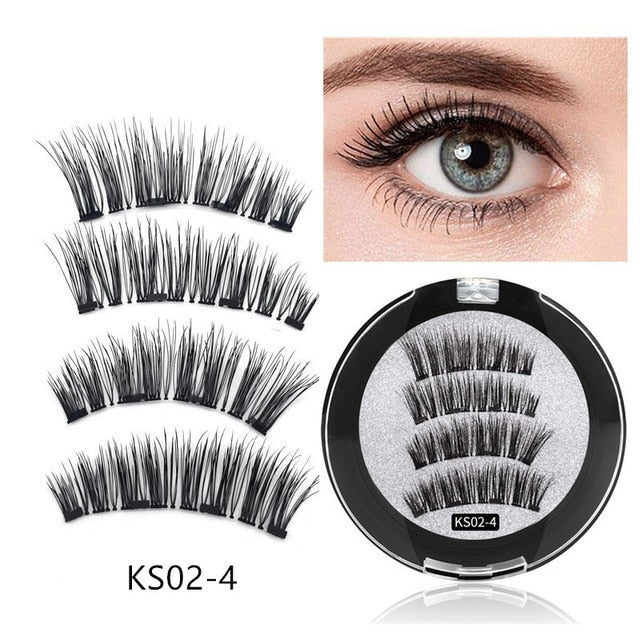 3D magnetic eyelashes With 3/4 Magnets handmade makeup Mink eyelashes extended false eyelashes Reusable false eyelashes Dropship