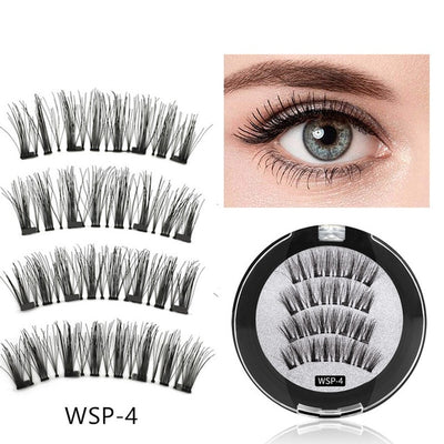 3D magnetic eyelashes With 3/4 Magnets handmade makeup Mink eyelashes extended false eyelashes Reusable false eyelashes Dropship