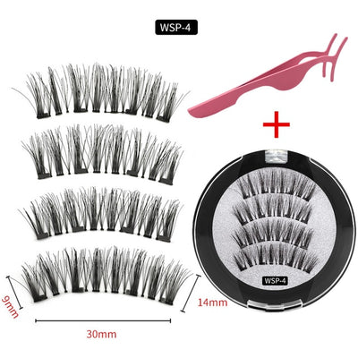 3D magnetic eyelashes With 3/4 Magnets handmade makeup Mink eyelashes extended false eyelashes Reusable false eyelashes Dropship