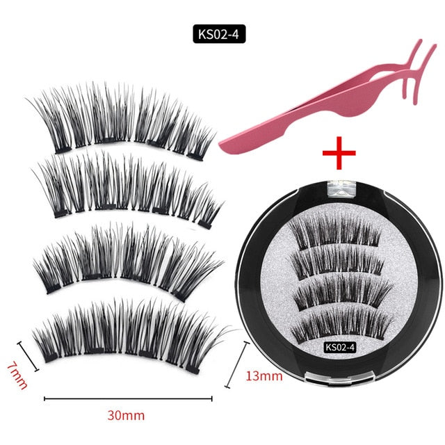 3D magnetic eyelashes With 3/4 Magnets handmade makeup Mink eyelashes extended false eyelashes Reusable false eyelashes Dropship