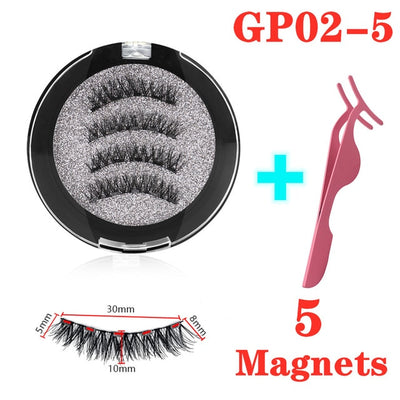 3D magnetic eyelashes With 3/4 Magnets handmade makeup Mink eyelashes extended false eyelashes Reusable false eyelashes Dropship