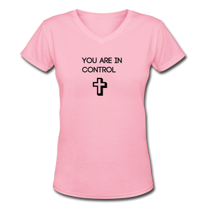 Women's V-Neck T-Shirt - pink